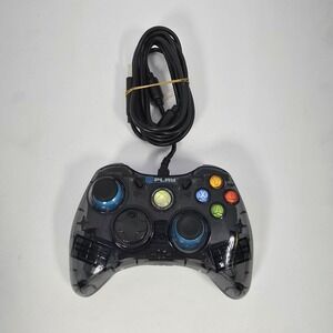 Xbox 360 Afterglow Wired Controller Clear Black with Blue (Tested)